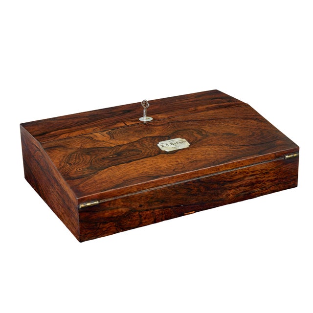 19th Century William IV Table Top Writing Slope, 1835 For Sale - Image 10 of 10