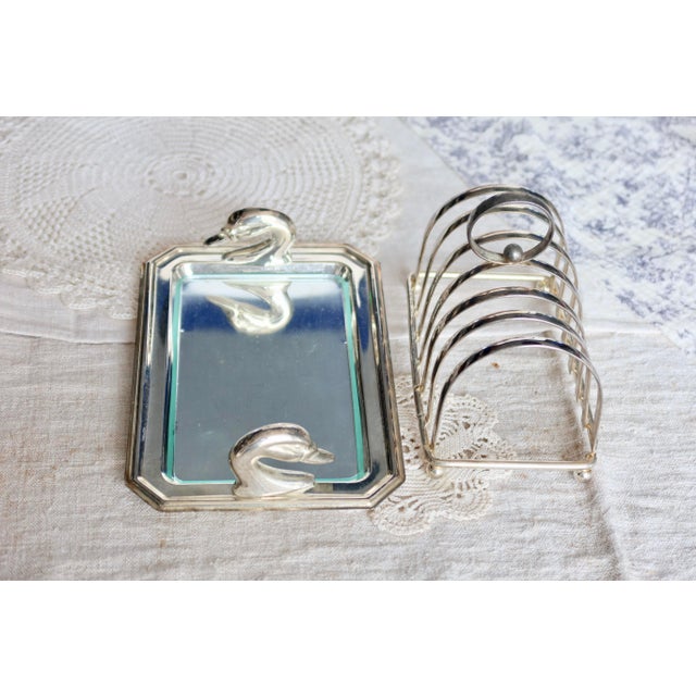1970s Antique Silver-Plated Toast Rack with Swan Motif, 1970s For Sale - Image 5 of 7