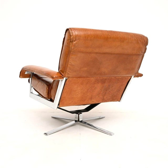 Vintage Leather and Chrome Swivel Armchair from Pieff, 1970 For Sale - Image 6 of 11