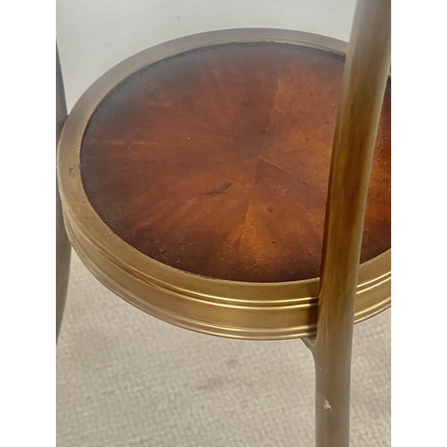 French Regency Style Bronze 2 Tier Gueridon With Wood Top For Sale In West Palm - Image 6 of 15