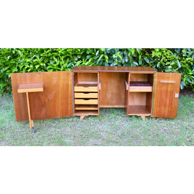 Brown Magic Box Desk attributed to Mummenthaler and Meier, Switzerland, 1960s For Sale - Image 8 of 13