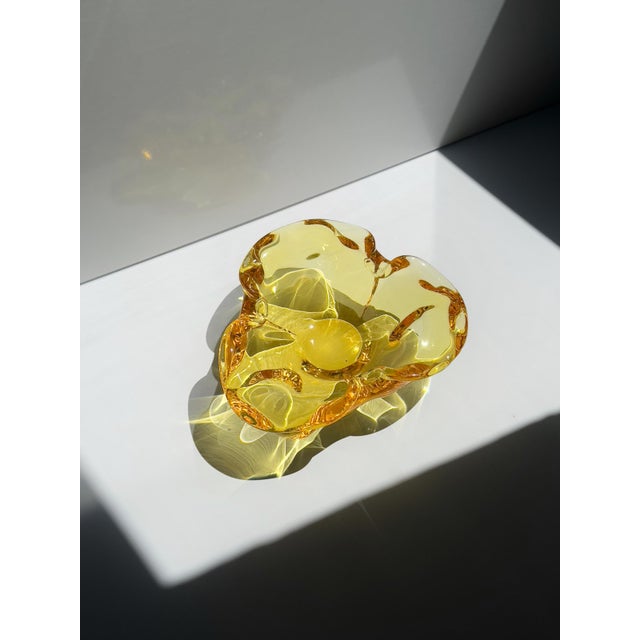 Mid-Century Modern Murano Ashtray in Yellow, 1960s For Sale - Image 3 of 6