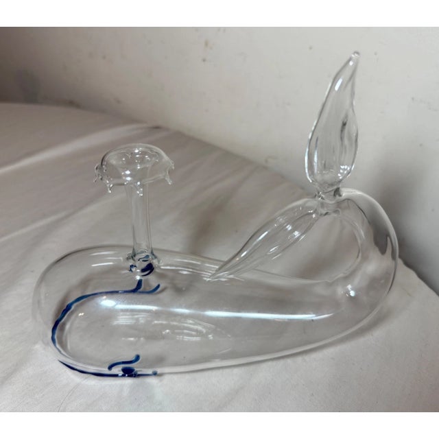 Vintage Murano Hand Blown Glass Whale Fish Liquor Wine Decanter Bottle Sculpture For Sale - Image 11 of 11