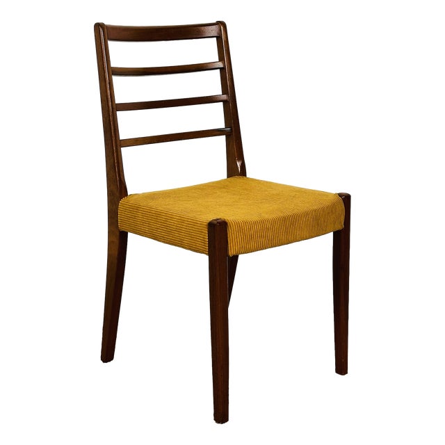 Scandinavian Teak and Corduroy Dining Chair, 1960 For Sale