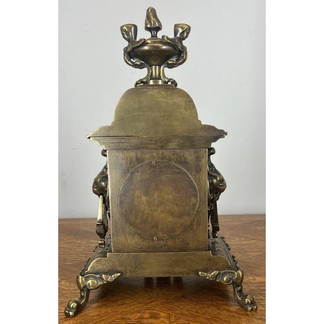 Vintage French Mantel Clock Garniture with Candelabras, Set of 3 For Sale - Image 11 of 18