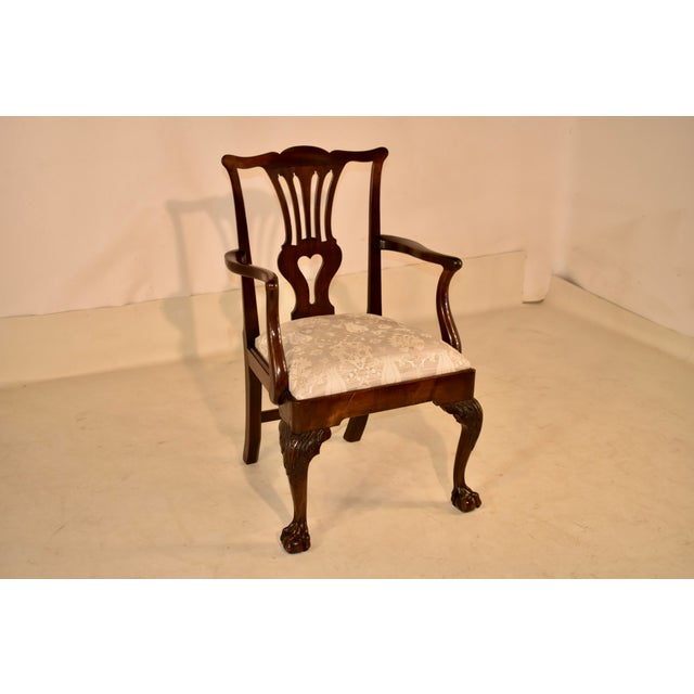 18th century Chippendale chair from England made from mahogany. This chair has a graceful form and lovely lines. The top...