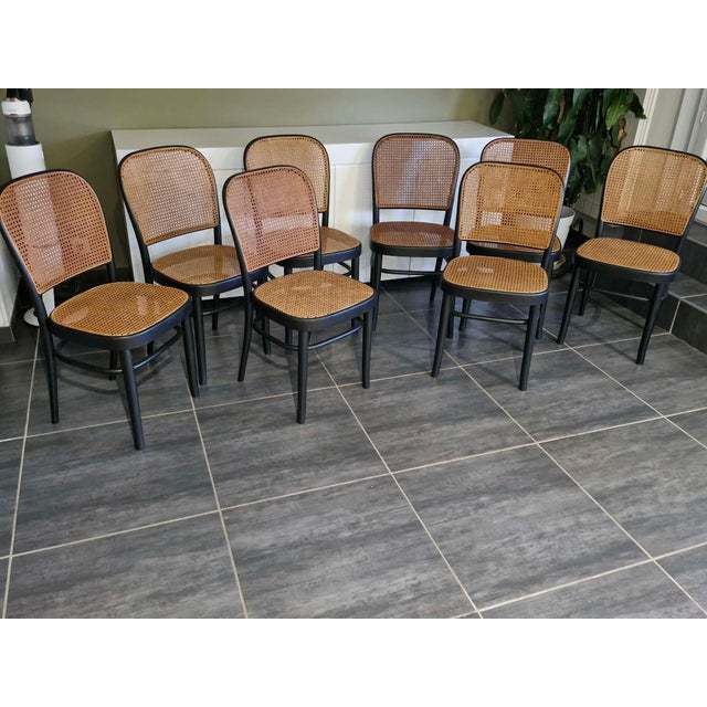 Wood Vintage Model 811 Chair by Joseph Hoffmann, 1990, Set of 8 For Sale - Image 7 of 12
