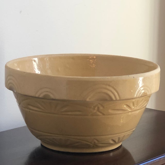 Large Antique Yellow Ware Kitchen Bowl Chairish