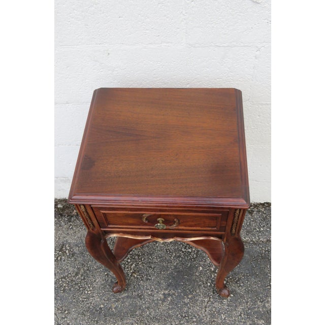 French Early 1900s Carved Walnut Tall Nightstand End Table 6153 For Sale - Image 16 of 16