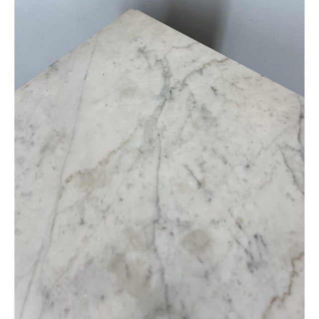 Antique French Marble Top Oak Nightstand For Sale - Image 11 of 12