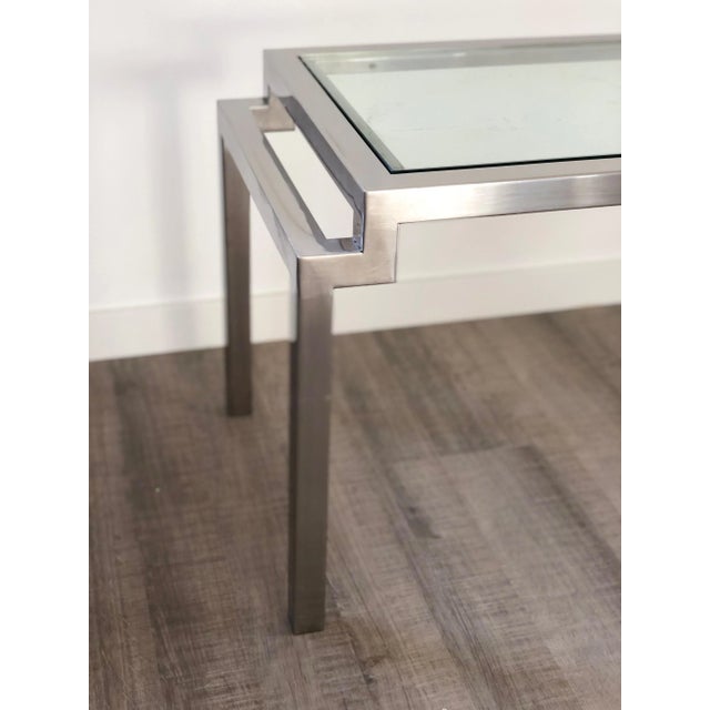 Modern Chrome & Glass Coffee Table, Italy, 1970s For Sale - Image 8 of 12