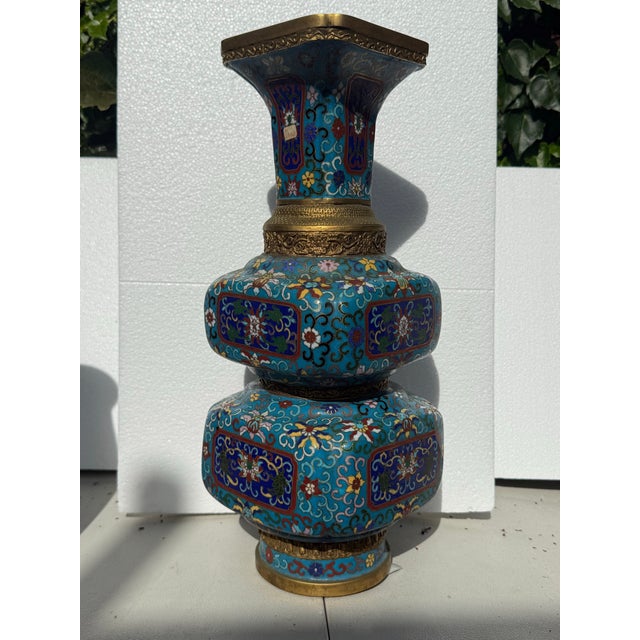 1970s 1970s Chinese Cloissone Vase For Sale - Image 5 of 10