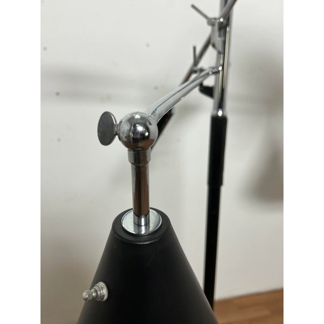 Three arm "triennale" floor lamp with marble base, circa 1960s. Attributed to Gino Sarfati / Angelo Lelli for Arredoluce....