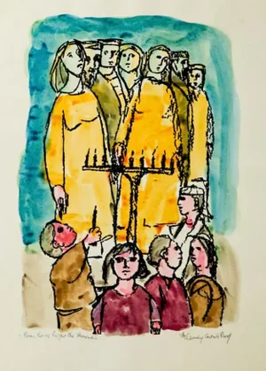 1969 Frank Kleinholz Come Let Us Light the Menorah Serigraph