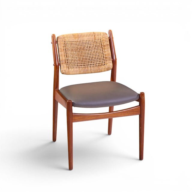 Arne Vodder for Sibast Model 51 Mid Century Danish Teak and Cane Dining Chairs - Set of 6 For Sale - Image 16 of 17