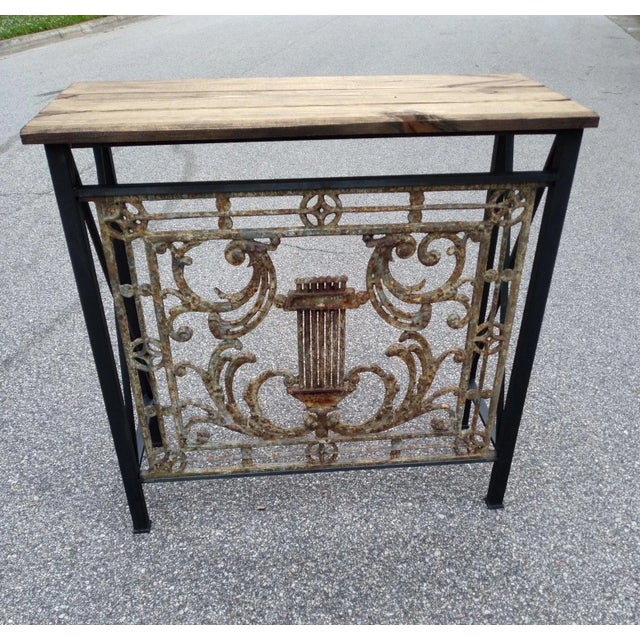 Metal French Iron Gate Artifact Console For Sale - Image 7 of 7