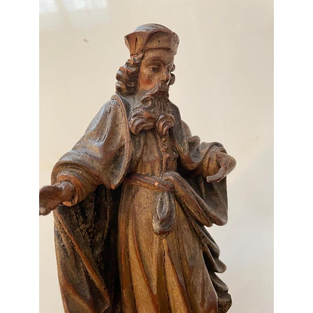 Wood Carved Wood Figure of St. Joachim For Sale - Image 7 of 11