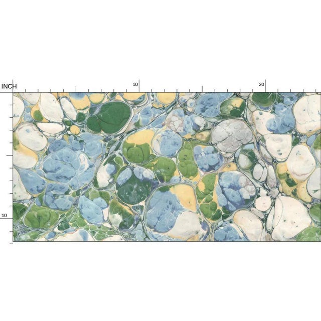 2020s Keats Pebble Marbled Traditional Wallpaper – Blue/Green Double Roll For Sale - Image 5 of 7