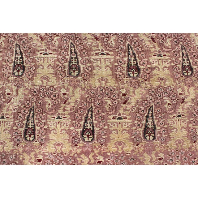 Textile Antique Amritsar Rug With Paisley Pattern In, Lavender, Purple, Pink & Yellow 9' X 11'10 For Sale - Image 7 of 10
