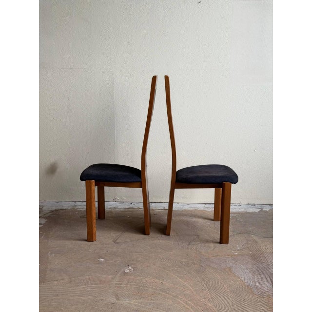 Postmodern Postmodern Slatted High-Back Dining Chairs by Pietro Costantini – Sculptural Italian Design 1980s For Sale - Image 3 of 10