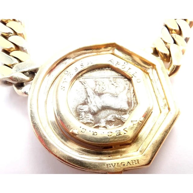 Bulgari Antique Coin Monete Diamond Yellow & White Gold Link Chain Necklace For Sale - Image 14 of 17