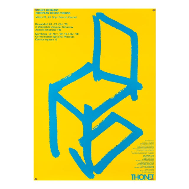 Thonet European Design Original Vintage Poster, 1989 For Sale