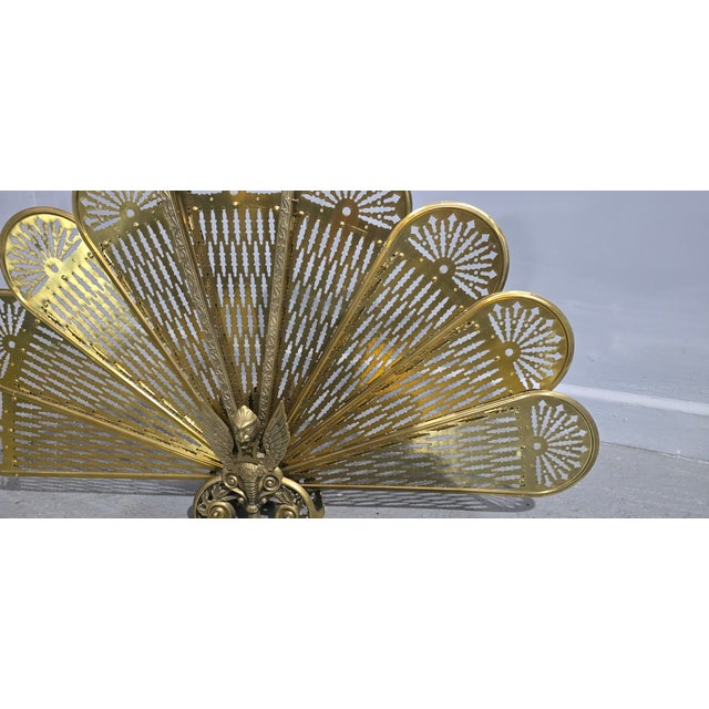 1920s Brass Peacock Fire Screen, 1920s For Sale - Image 5 of 9