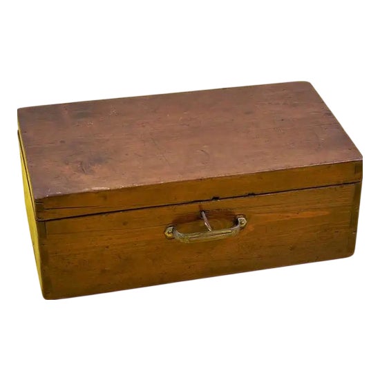 Antique Wooden Box with Dividers For Sale