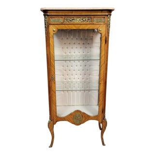 Louis XV Style Display Cabinet in Rosewood and Gilt Bronze For Sale
