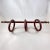 Belle Epoque Three Ring Wood & Brass Hanging Towel Rack For Sale - Image 4 of 12