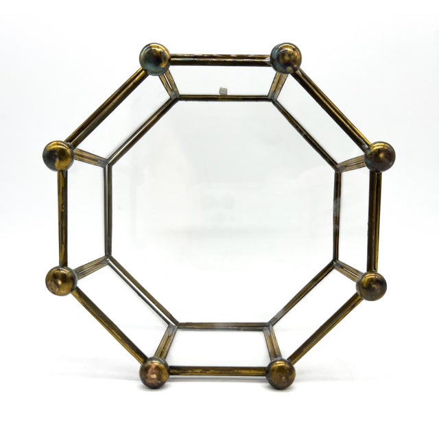 Vintage Brass & Glass Octagonal Display Box / Jewelry Casket - Hollywood Regency, Mid-Century Modern, Modernist For Sale In Houston - Image 6 of 11