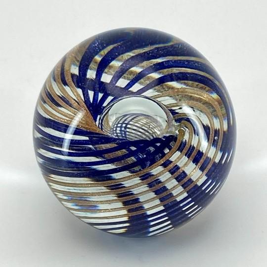 Glass Murano E&r Golden Crown Art Glass 3 1/8 Inch Paperweight (Vintage 1980s) Italy For Sale - Image 7 of 18