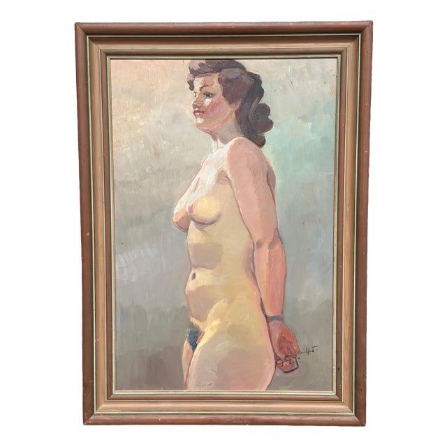 Gustaf Gunnar Johansson, Nude Study., 1945, Oil on Panel, Framed For Sale
