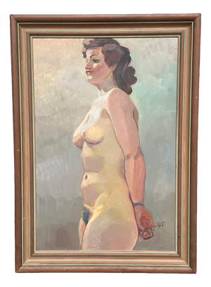 Gustaf Gunnar Johansson, Nude Study., 1945, Oil on Panel, Framed