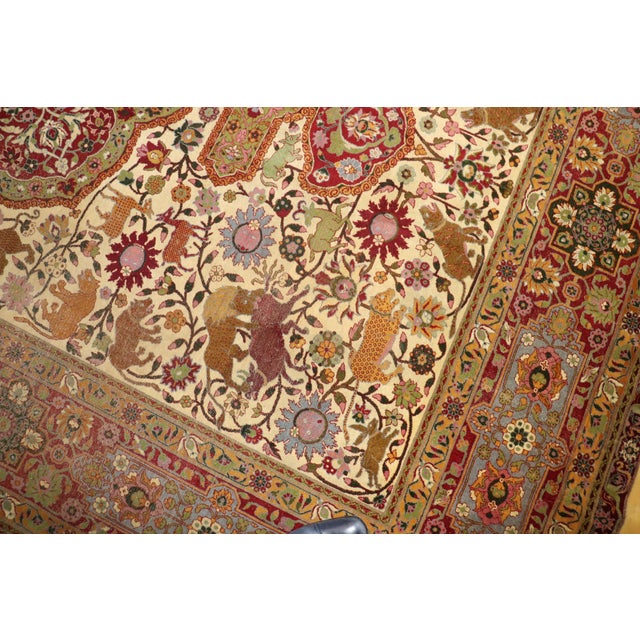 19th Century Zabihi Collection Indian Agra Animal Motif Rug - 8'2" x 12'4" For Sale - Image 10 of 12