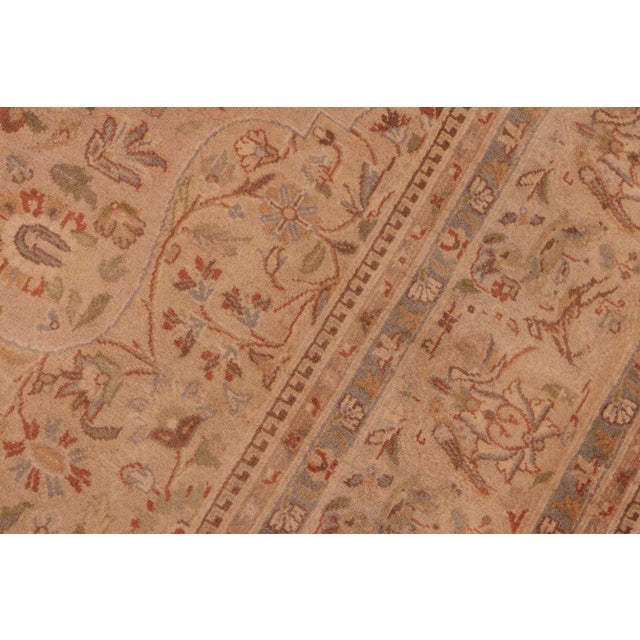 1990s Boho Chic Medalllion 1990's Pak-Persian Taupe/Gold Wool Rug - 5'9'' X 9'3'' For Sale - Image 5 of 9