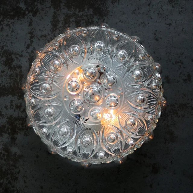 1960s Mid-Century Clear Glass Sconce For Sale - Image 5 of 8