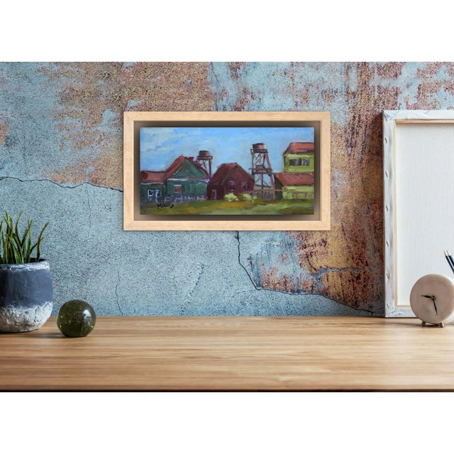 Blue Quiet Places & Journeys — Mendocino Village (Original Oil Landscape) For Sale - Image 8 of 18