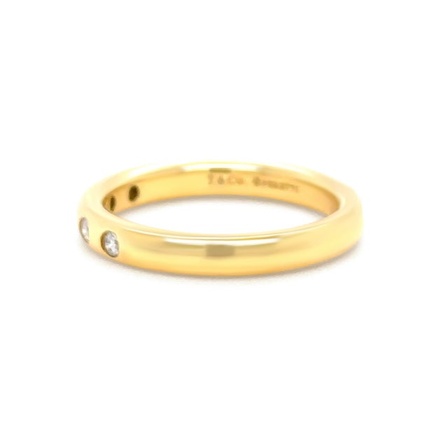 Metal Tiffany & Co. 18ct Yellow Gold Elsa Peretti Diamond Ring 0.10ct 3.88g, Size 4.75 For Sale - Image 7 of 7