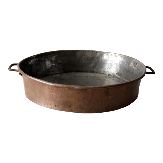 Antique Hammered Copper Pan For Sale