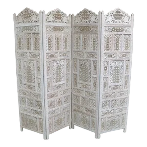 Anglo Indian Sandalwood Dressing Screen/Room Divider
