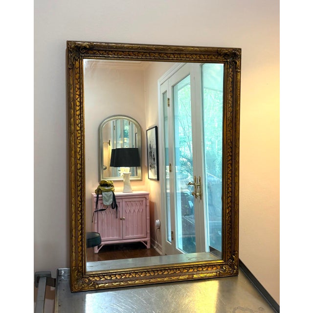 Art Deco Rectangular Giltwood Frame Wall Mirror For Sale - Image 3 of 5