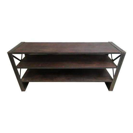 Industrial Reclaimed Steel Console For Sale