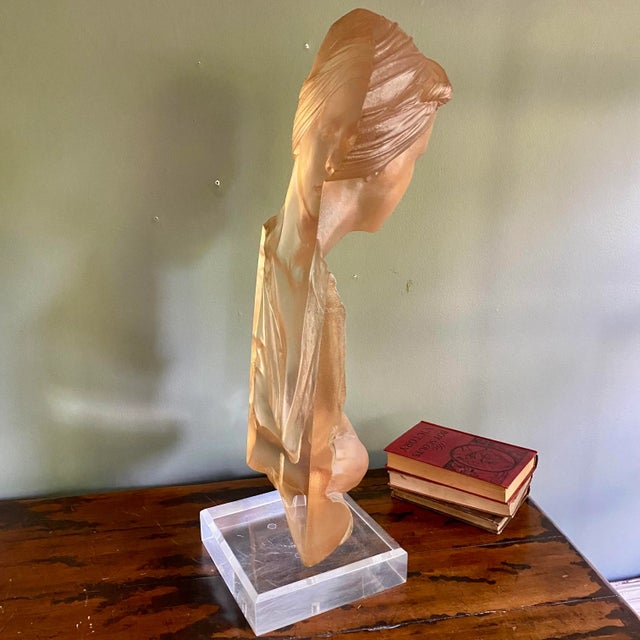Vintage Female Acrylic Lucite Sculpture "Chin Up" by Marc Sijan For Sale - Image 4 of 7