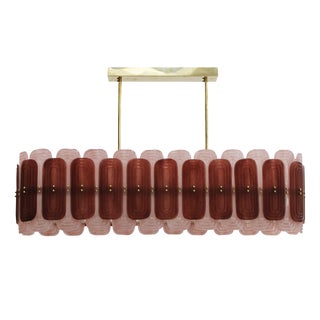 Murano Glass Suspension Lamp with Gilt Metal Structure, Italy, 1999 For Sale