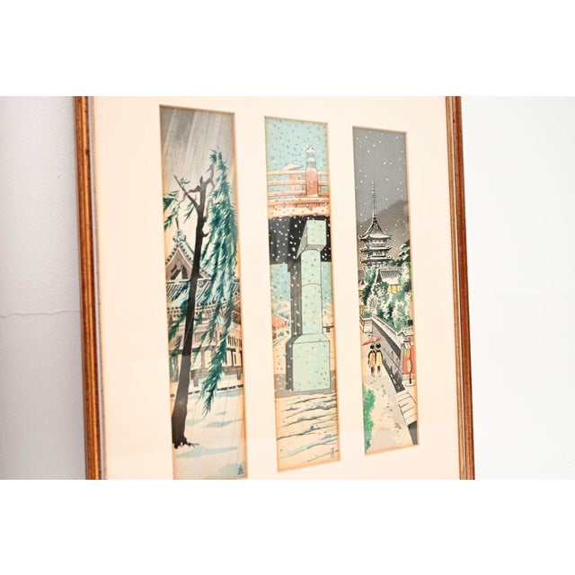 Tokuriki Tomichiro, Views of Kyoto Woodblock Prints, 1960s, Set of 3 For Sale - Image 4 of 8