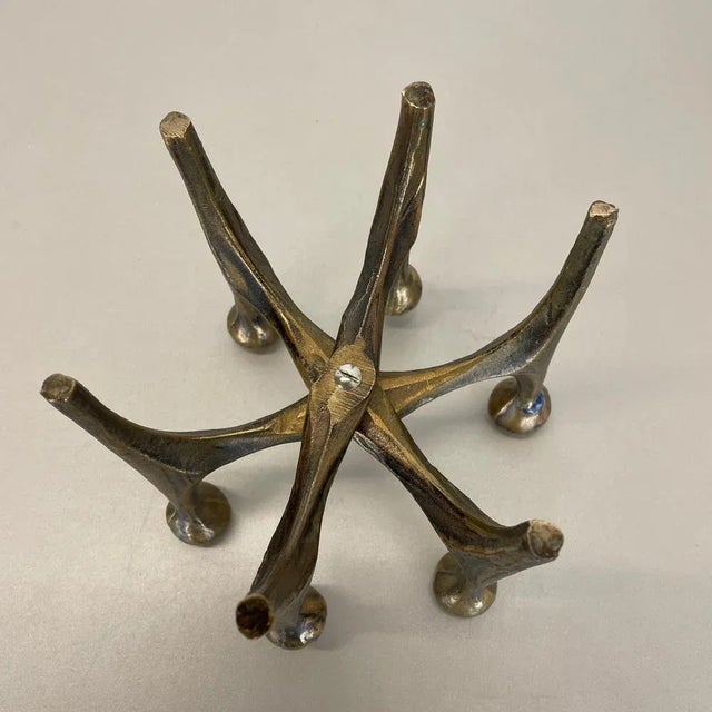 Mid-Century German Brutalist Candleholder in Bronze from Michael Harjes, 1960s For Sale - Image 17 of 18