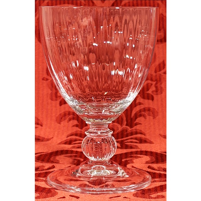 Vintage Crystal Fluted Wine Goblets - Set of 9 For Sale - Image 11 of 18
