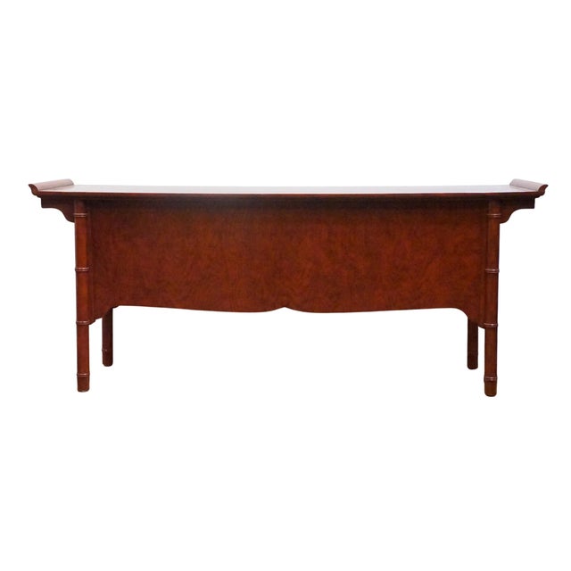 Century Furniture Asian Chinoiserie 73" Buffet / Sideboard W. Faux Bamboo Details For Sale - Image 12 of 13
