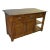 Mission 3 Drawer Oak Kitchen Island in Walnut For Sale